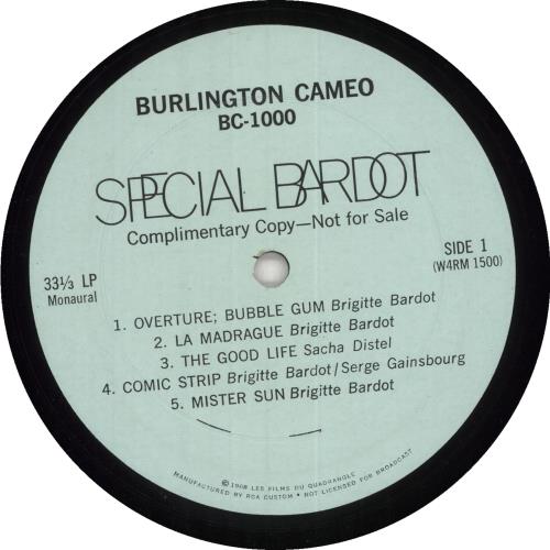 洋楽 Brigitte Bardot / Special Bardot LP Brigitte Bardot / Special Bardot LP ブリジットバルドー 素直